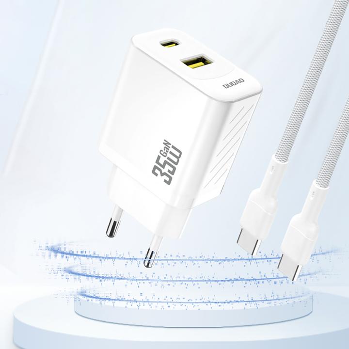 Productafbeelding Dudao A27 MaxC 35W Wandladegerät + USB-C Kabel - Weiss (35 W)