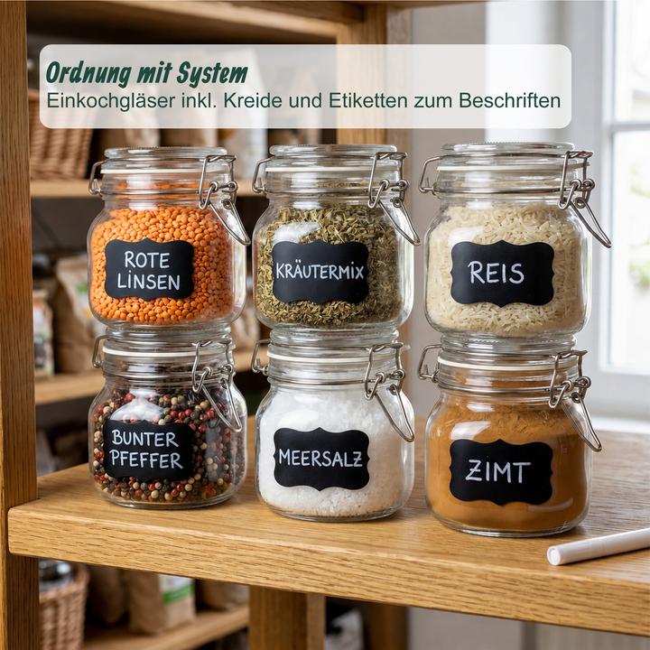 Produktbild Relaxdays 6x Einmachgläser (6 Stk., 0.75 l)