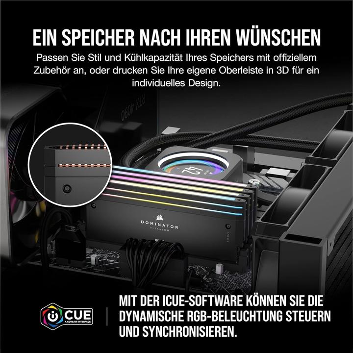 Produktbild Corsair DDR5, 7000MT/s 96GB 2x48GB DIMM, Unbuffered, 40-52-52-114, Std PMIC, XMP 3.0, DOMINATOR TITANIUM Bla (2 x 48GB, 4800 MHz, DDR5-RAM, U-DIMM)