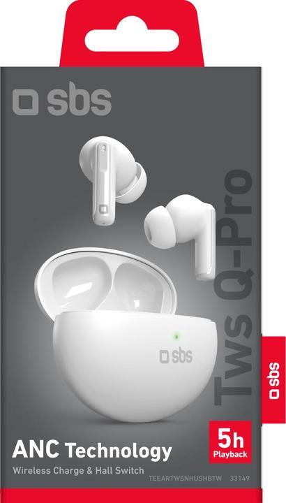 Immagine prodotto SBS TWS Q-Pro - Auricolari TWS con tecnologia di cancellazione attiva del rumore (ANC) (ANC, 5 h, Senza fili)