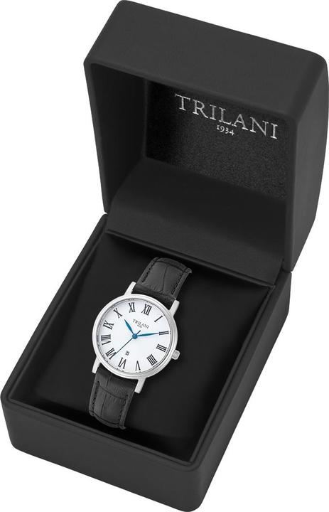 Produktbild Trilani Damen Quarzuhr Echtleder Schwarz - 30490 (Analoguhr, 32 mm)