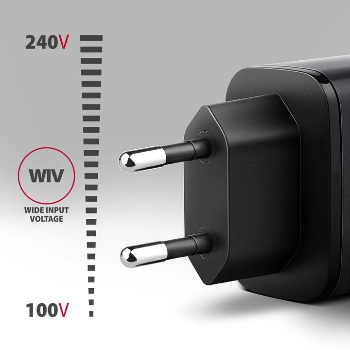 Produktbild Axagon ACU-PQ67, GaN nabíječka do sítě 67W, výstup USB-A + USB-C, PD3.0/PPS/QC4+/SFC2.0/Apple (67 W, 2 Ports)
