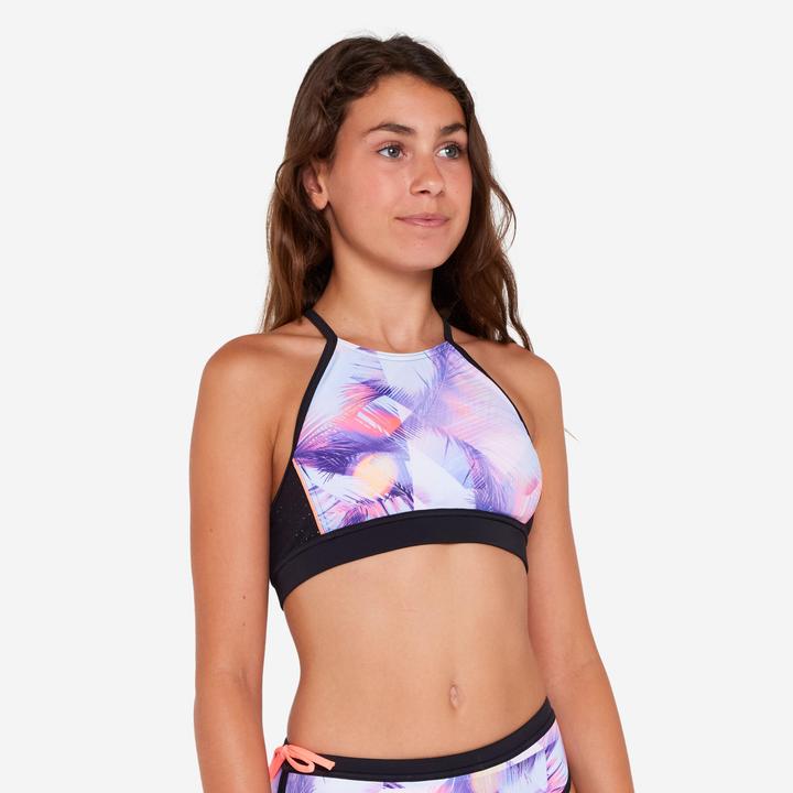 Produktbild Olaian Bikini-Oberteil Surfen Mädchen Bustier 900 Baha rosa (140)