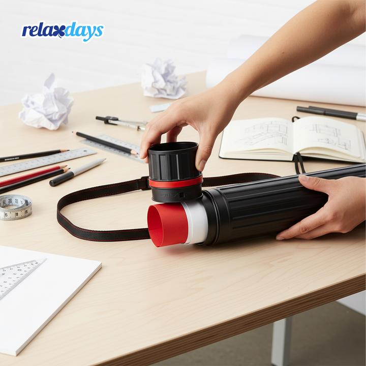 Produktbild Relaxdays GmbH Posterrolle ausziehbar rot/schwarz