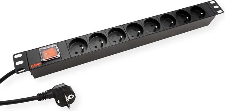 Actual product image Roline PDU 8 x 2P+T AVEC INTERRUPTEUR LUMINEUX 1,8M (8x, CEE 7/3, CEE 7/5, 1.80 m)