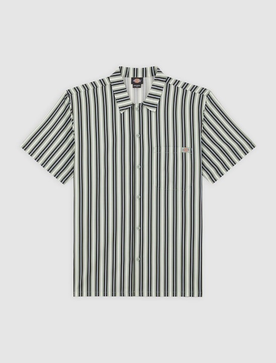 Image du produit Dickies Multi Stripe Work Shirt Ss Iceberg Green (S)