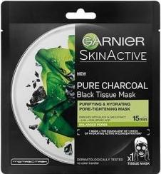 Actual product image Garnier ack Textile Mask With Seaweed Extract Pure Charcoal Skin Natura L S (Black Tissue Mask) 28