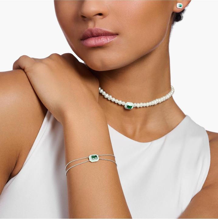 Immagine prodotto Thomas Sabo Bracciale con pietra verde in argento (19 cm, Argento 925, Smalto)