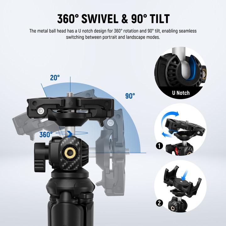 Actual product image Neewer Flexible Camera Tripod Ball Head With Remote (Metal, Plastic)