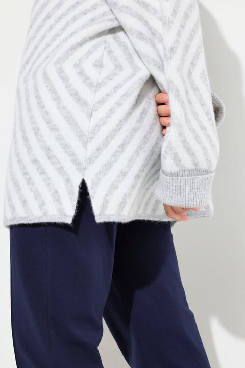 Produktbild Ulla Popken Pullover, grafisches Muster, Stehkragen, Langarm (58)