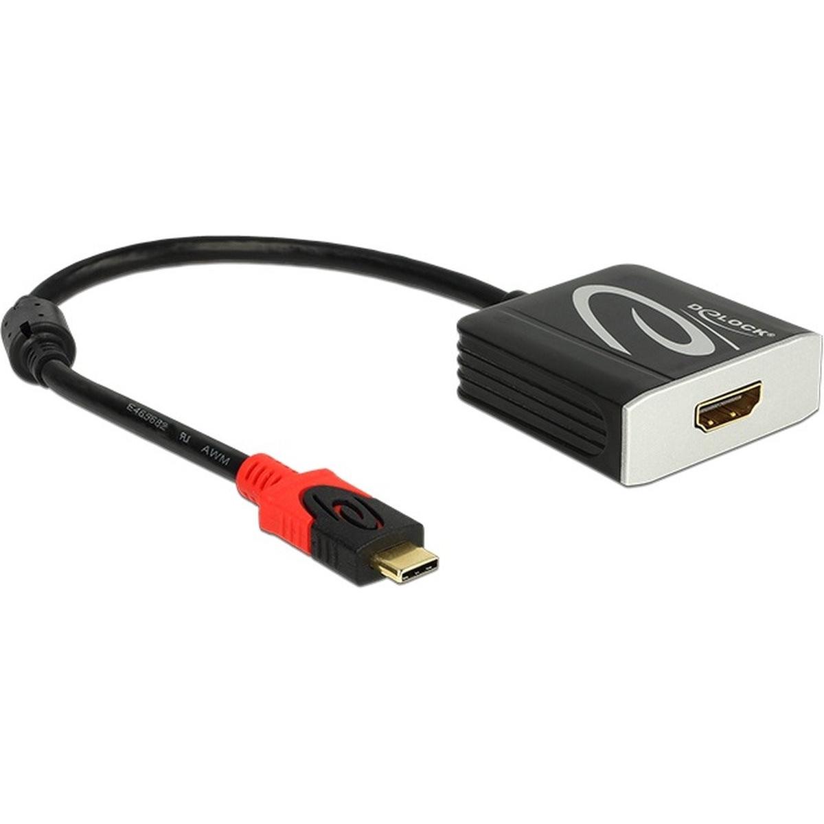 Delock Nero Usb Tipo-C A (Hdmi, 20 Cm), Adattatore Dati + Video,