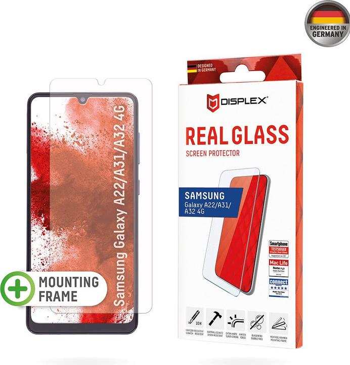 Produktbild Displex Real Glass, 2D Panzerglas (1 Stück, Samsung Galaxy A22, Samsung Galaxy A32, Samsung Galaxy A31)