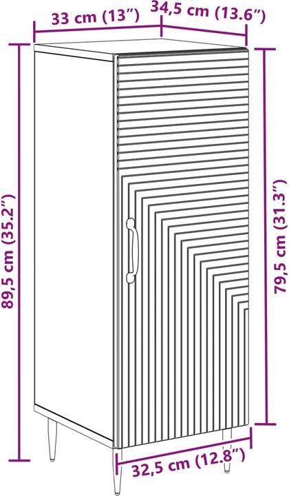 Image du produit vidaXL Sideboard (34.50 x 33 x 89.50 cm)