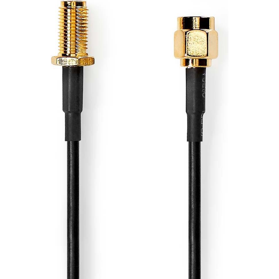Nedis Antennenkabel SMA-Stecker SMA-Buchse Vergoldet 50 Ohm Einzeln geschirmt 2.00 m R (Antennenkabel), Antennenkabel
