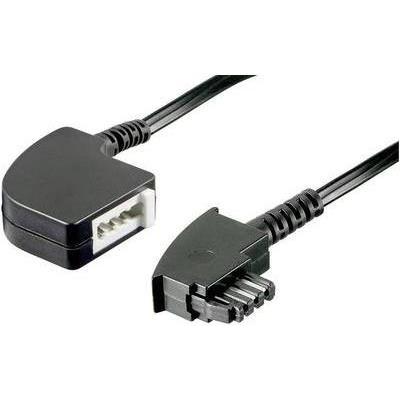 Basetech Telefon (analog) Verlängerungskabel (1x TAE-F-Stecker, Elektronikkabel + Stecker, Schwarz
