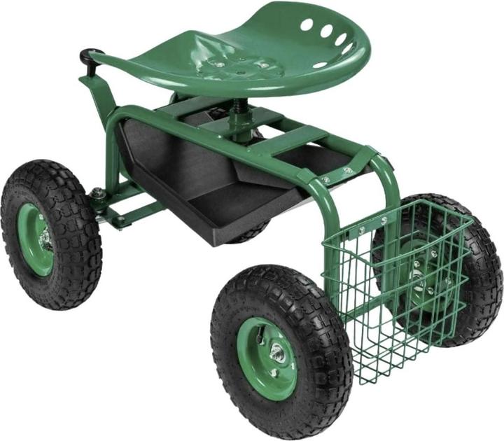 Produktbild Hermex Fahrbarer Gartensitz Rollsitz Gartenhocker Gartenwagen Sitzwagen (130 kg)
