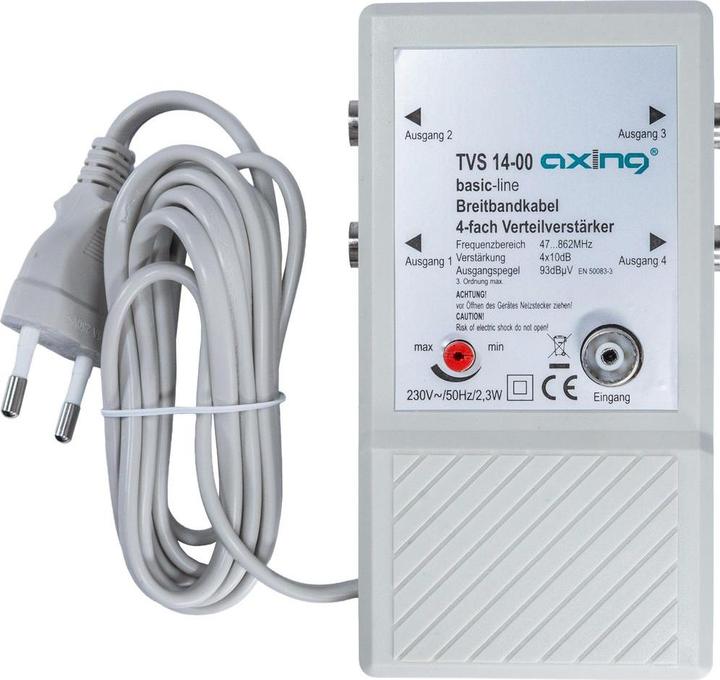 Produktbild Axing CATV-Verteilverstärker TVS 14-00 4-fach (Originalfernbedienung)