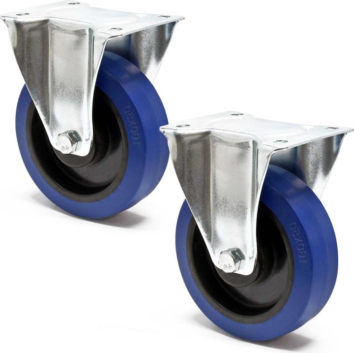 Image du produit Wiltec Kit Roulettes 160mm 300kg/roue 2x Pivotantes avec frein 2x Fixes Charge lourde Plaque Support Transp