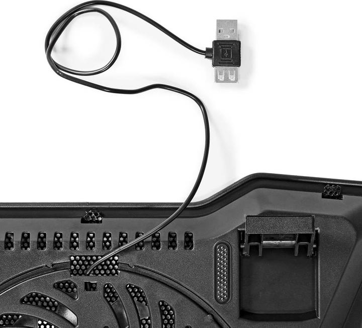 Actual product image Nedis NBCR101BK Notebook stand 1 Power supply via USB Number of angles: 2 17 " 1500 rpm LED