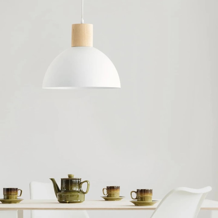 Immagine prodotto Brilliant Lampada a sospensione Daintree 34cm bianco/natura Dimensione: 120x34 (E27)