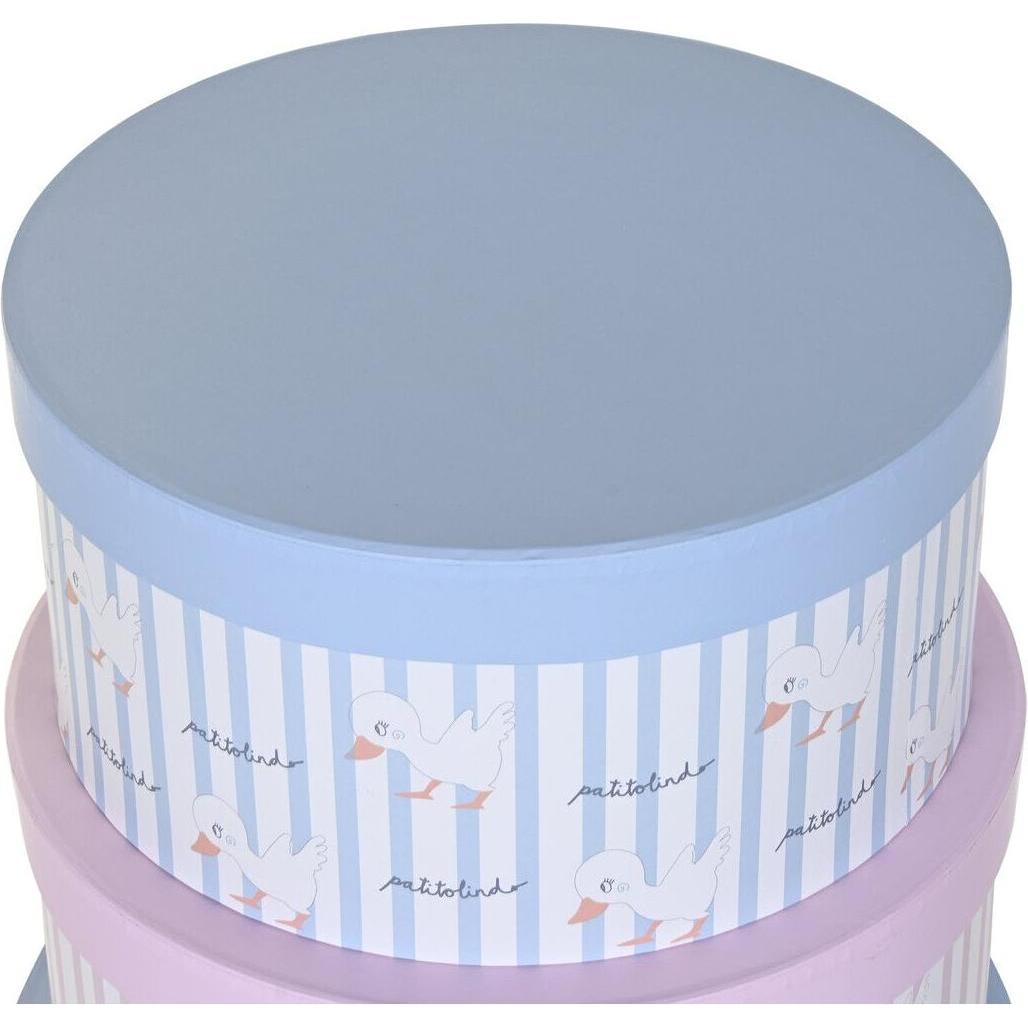 DKD Home Decor, Box portaoggetti, Set of Stackable Organising Boxes Blue Pink Cardboard (37,5 x 37,5 x 18 cm) (37.50 cm)