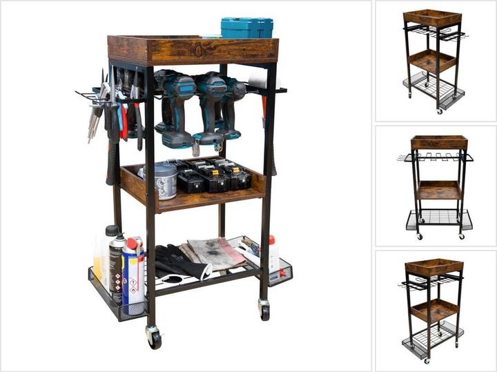 Image du produit Tool Brothers Toolbrothers atelier garage chariot pour outils électriques et manuels en métal 86 x 45 x 30 cm ( L