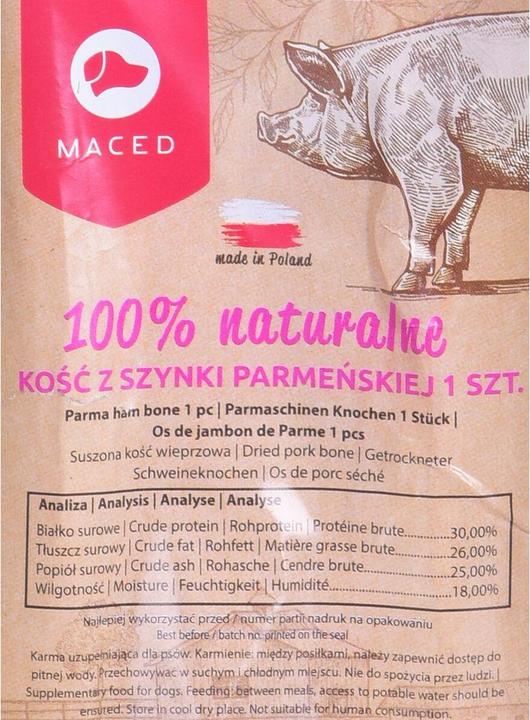 Produktbild Maced Parmaschinkenknochen - Hundekauartikel - 330g (Adult, 1 Stk., 330 g)