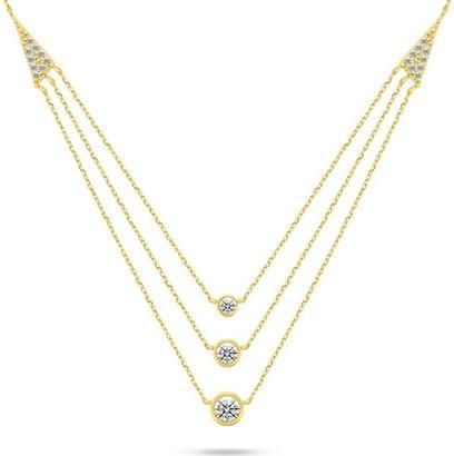 Immagine prodotto Brilio Argento - Incantevole collana placcata oro con zirconi NCL147Y