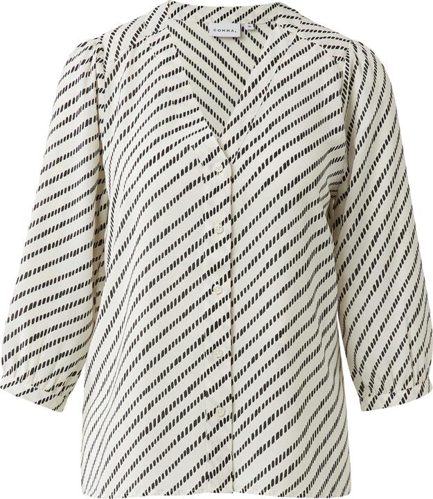 Immagine prodotto Comma Bluse Gemusterte Chiffon-Bluse mit V-Ausschnitt und Knopfleiste (46)