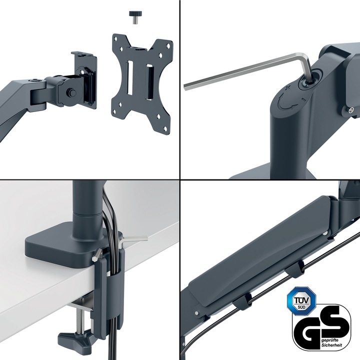 Produktbild Leitz Ergo Platzsparender Dual Monitorarm (Tisch, 32")
