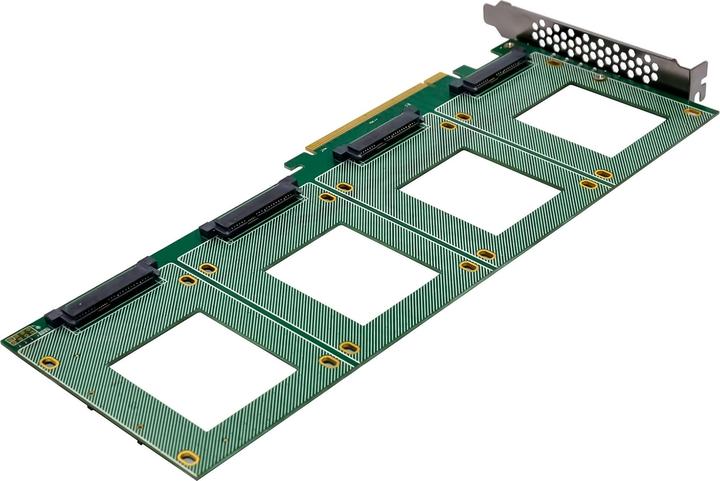 Produktbild InLine PCIe Karte zu 4x intern U.2 NVMe SFF-8639 – Bifurcation