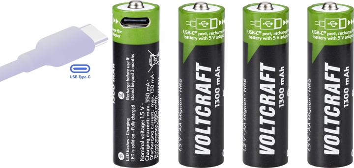 Actual product image Voltcraft Accu-Rechargeable (4 pcs., AA, 1300 mAh)