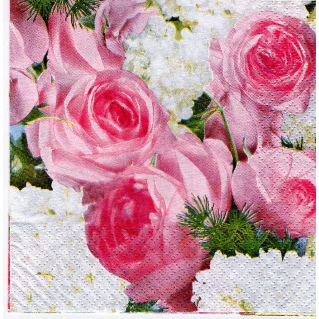 Thumbnail - Braun + Company, Servietten, Papierservietten "Rosen" (20 x, 33 x 33 cm)