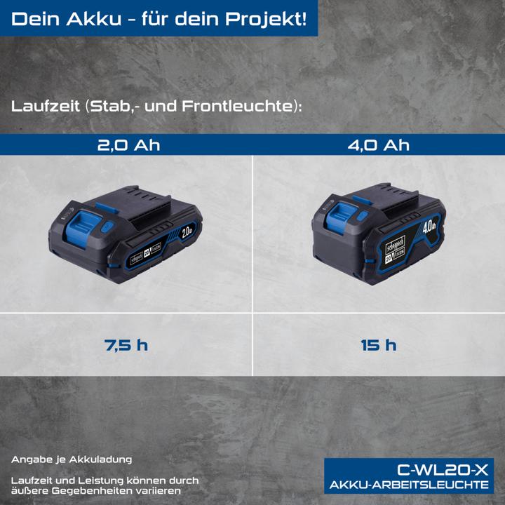 Produktbild Scheppach Akku-Arbeitsleuchte C-WL20-X (DIY) (300 lm)
