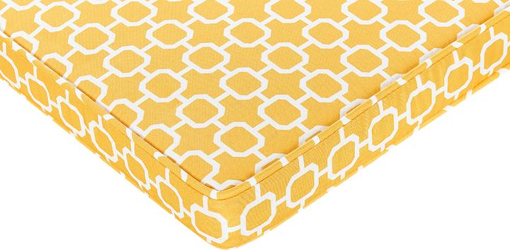 Actual product image Beliani Seat cushion for chair TOLVE set of 6 yellow / white geometric pattern 31 x 39 x 5 cm (31 x 39 cm)