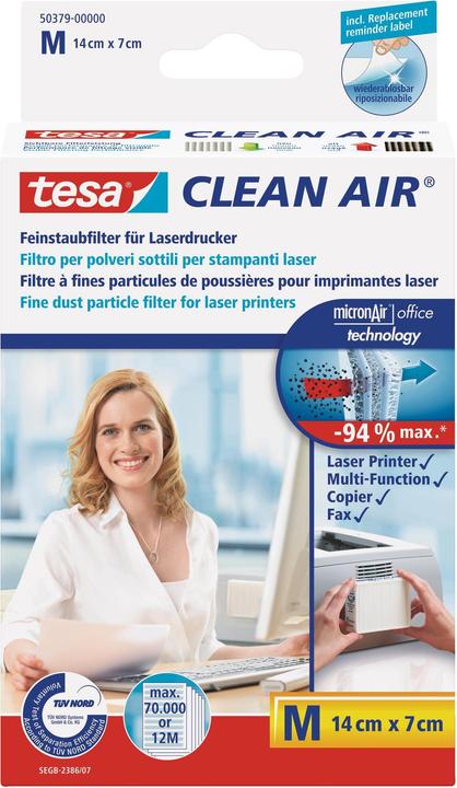Actual product image tesa Clean Air fine dust filter M for laser printers