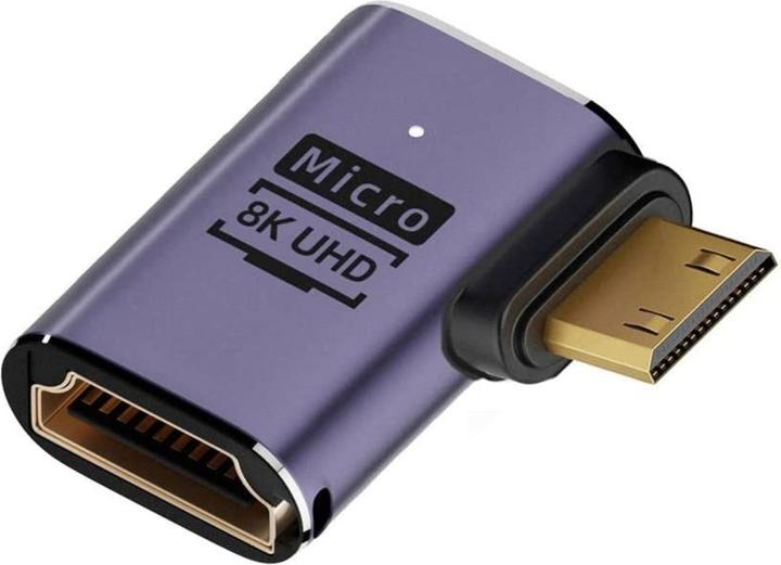 Immagine prodotto PowerGuard Adattatore da Mini HDMI a HDMI 2.1 con angolo di 90 gradi a sinistra (Mini HDMI)
