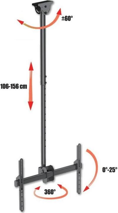 Image du produit Techly Support long pour plafond télescopique (Plafond)