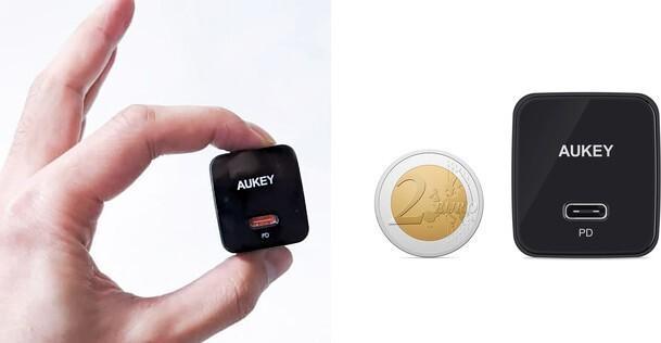 Actual product image Aukey PA-Y20S Black Mini Charger 1xUSB-C 20W PD Power Supply (20 W)