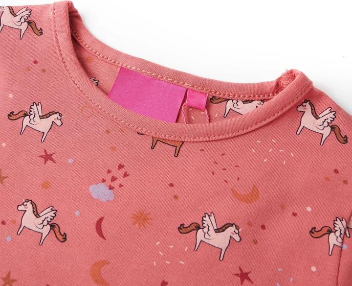 Produktbild vidaXL Kinderpyjama mit Langen Ärmeln Altrosa 128,Material: 95 (128)