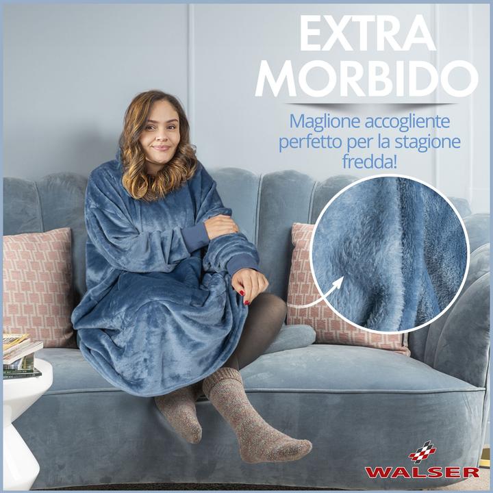 Produktbild Walser Kuschelpullover, Hoodie Decke Snuggle, Oversize Hoodie 104x102 cm grau (104)