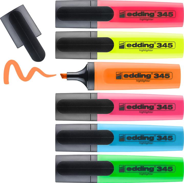 Actual product image Edding 345-E6 (Orange, Yellow, Green, Blue, Grey, Red, 5 mm, 6 x)