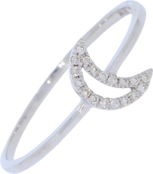 Produktbild Xen Ring Mond mit 18 Diamanten 0,06 ct. 585 Weissgold (52)