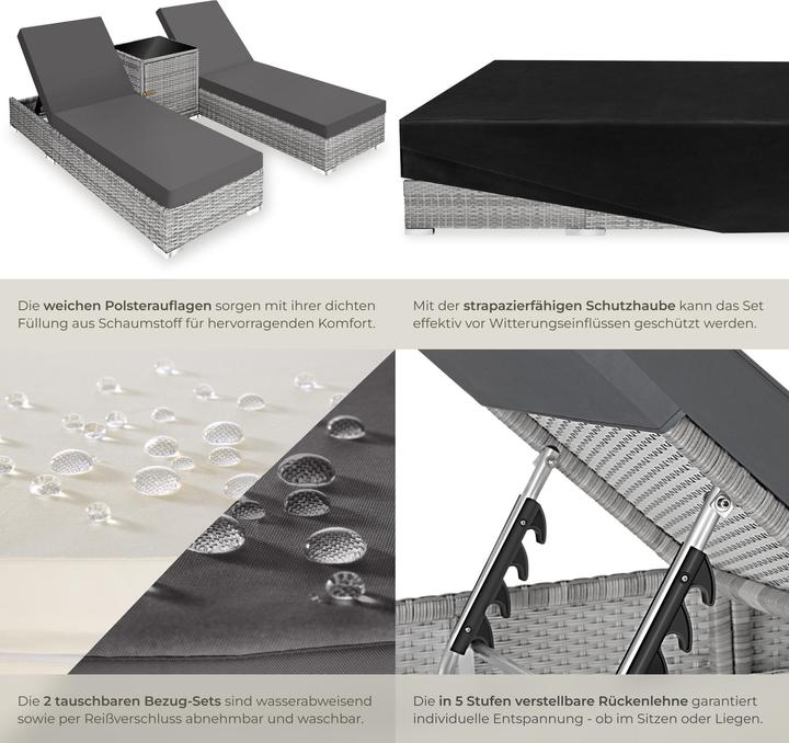 Actual product image tectake Sunbeds (184 cm)