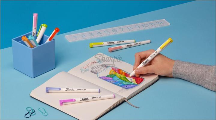 Produktbild Sharpie Textmarker S-Note DUO Keil- und Rundspitze 16er Blister (Light Gray, Autumn Sunset, Raspberry, Honey, Daffodil (Narzisse), Cinnamon, blue dusk, Kiwi, Lavender, Mango, Limeade, Periwinkle, Sea Green, Guava, hadrangea blue (Hortensie), Carnation (Nelke), 3.50 mm, 16 x)