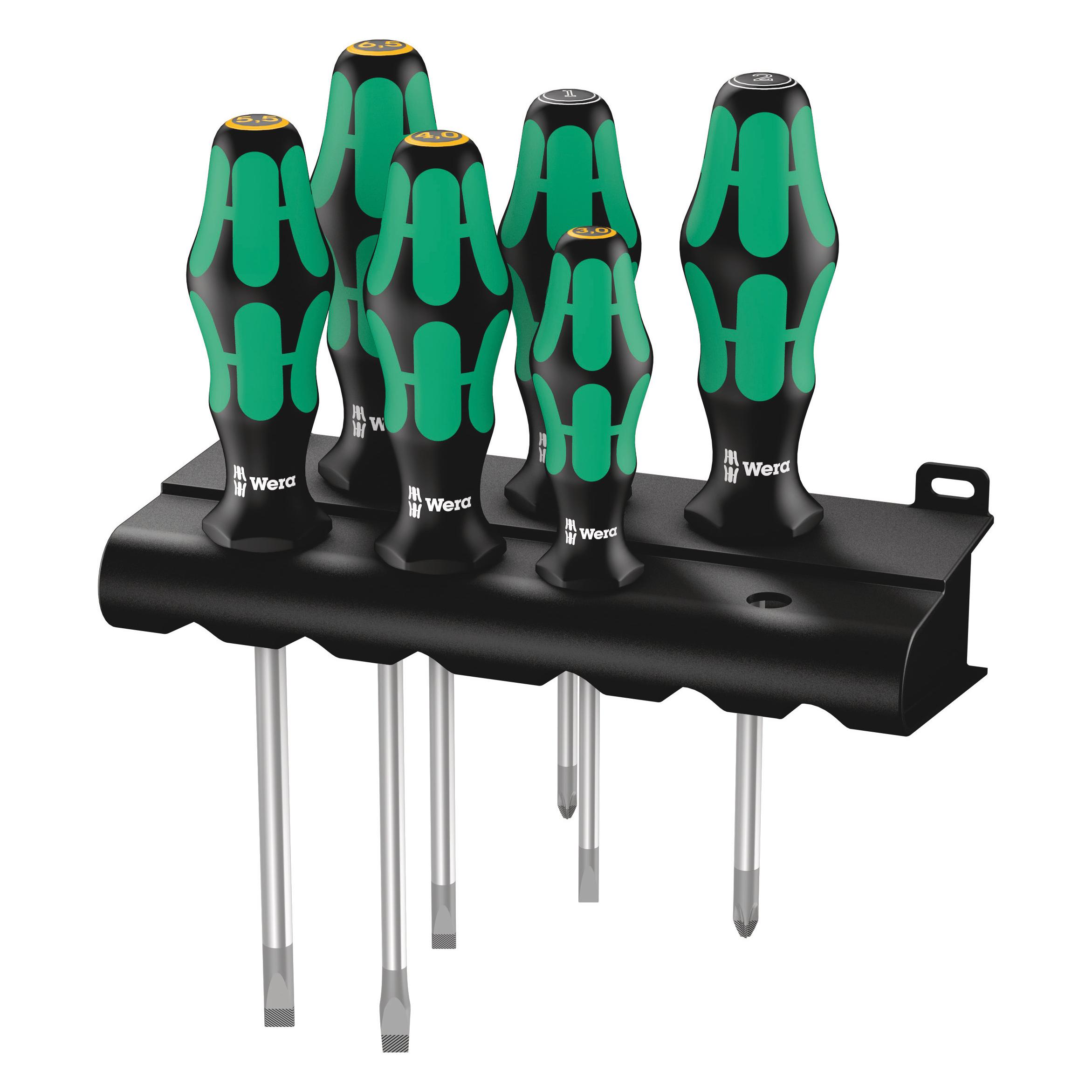 Wera, Schroevendraaiers, Werkplaats Schroevendraaierset (Kruisvormig PZ, Schroeven met sleufkop)