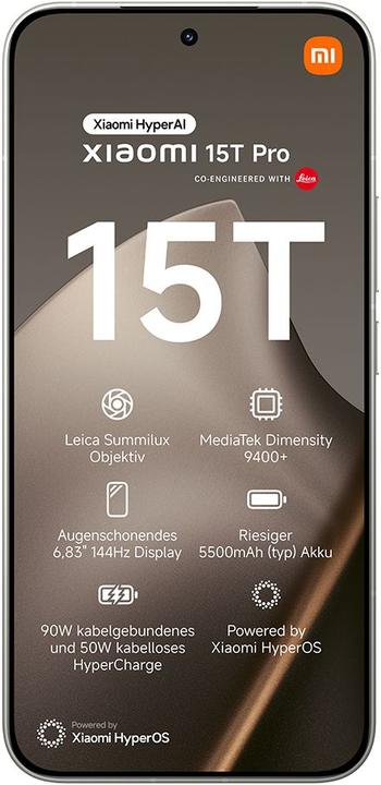 Produktbild Xiaomi 15T Pro (512 GB, Grey, 6.83", Dual SIM, 5G)