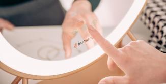 Actual product image Humanas Lustro make-up mirror HS-HM04 with LED lighting (Ø 40 cm)