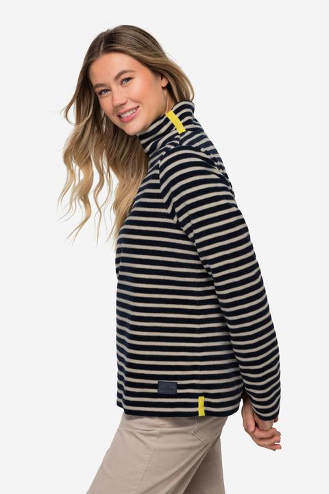 Produktbild Laurasøn Pullover, geringelter Fleece, Stehkragen, Langarm, OEKO-TEX (M)