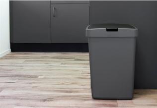 Produktbild Sunware Delta Klappdeckeleimer 50L metallf./schwarz (50 l)